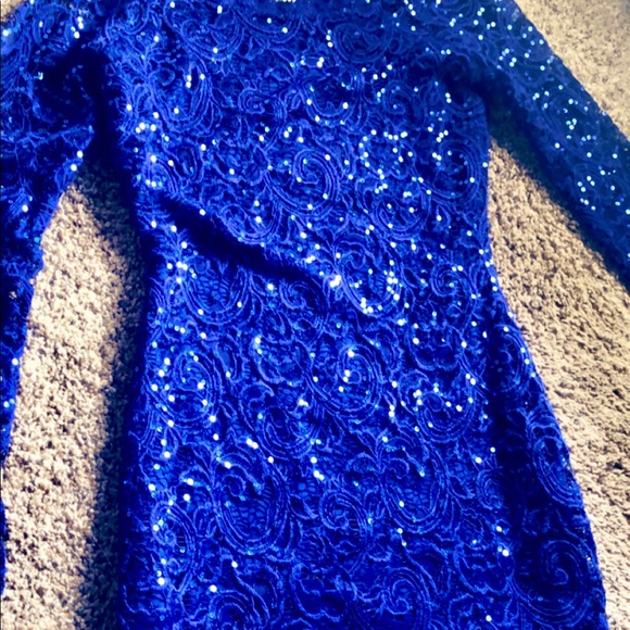 Gorgeous - Royal Blue Sequins, lace evening dress - Picture 3 of 4